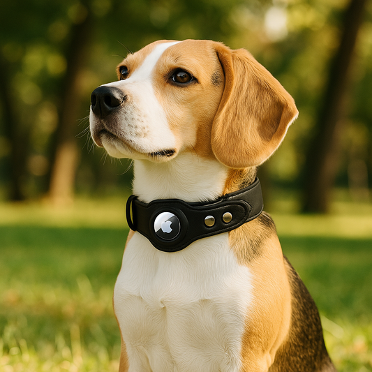 Qupi's Paw™ Leather Airtag Collar
